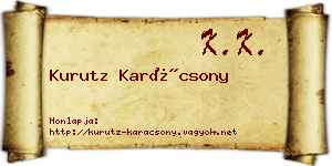 Kurutz Karácsony névjegykártya